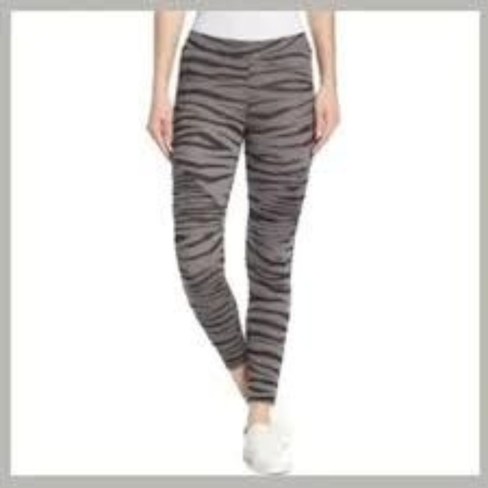 NWT Material Girl Tiger Print Stretch Elastic Waist Skinny Fit Moto Leggings XS